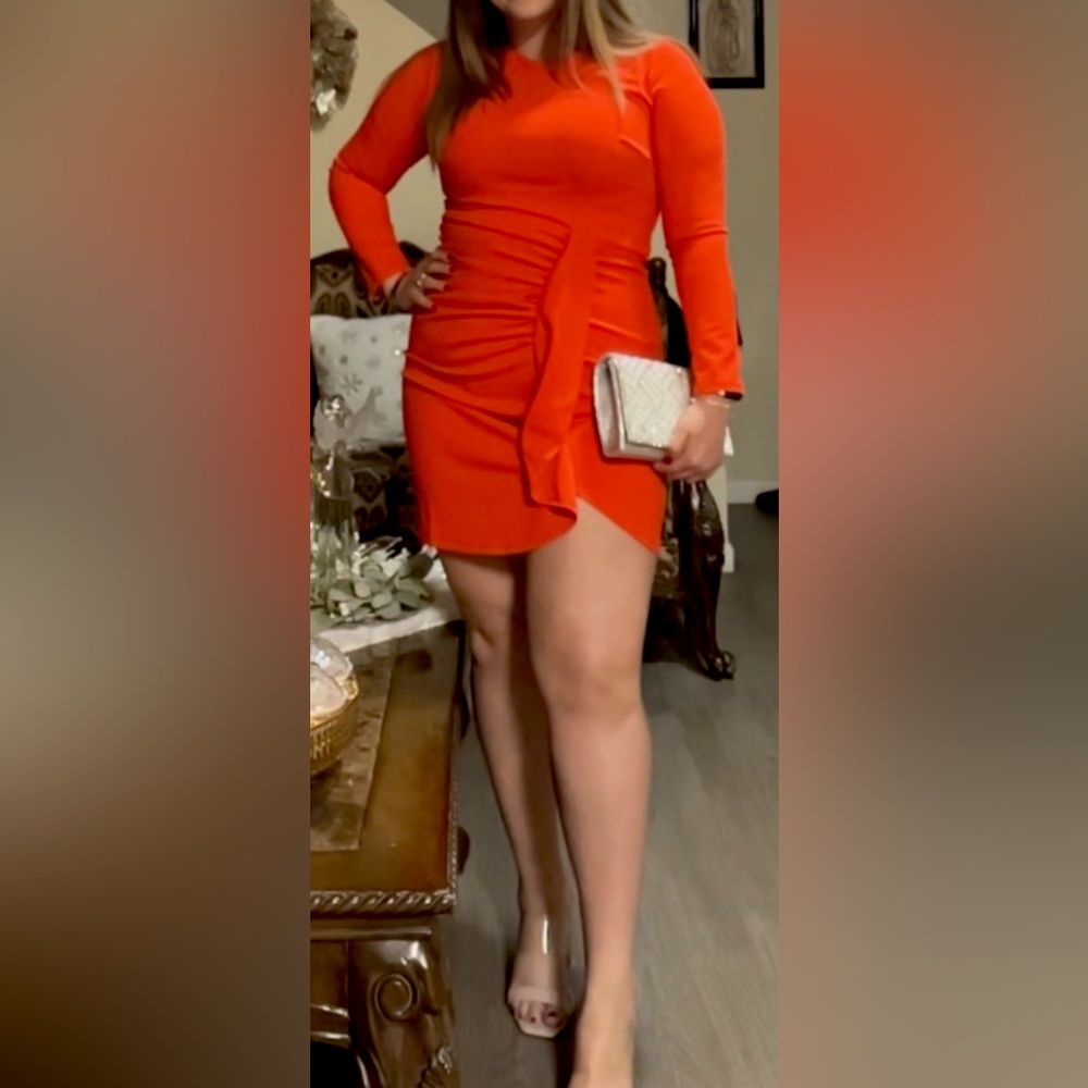 Donna Morgan Orange Dress